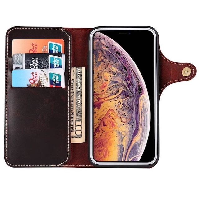 Wallet 3-kort ægte læder Apple iPhone 13 Pro (6.1")  - oxblood