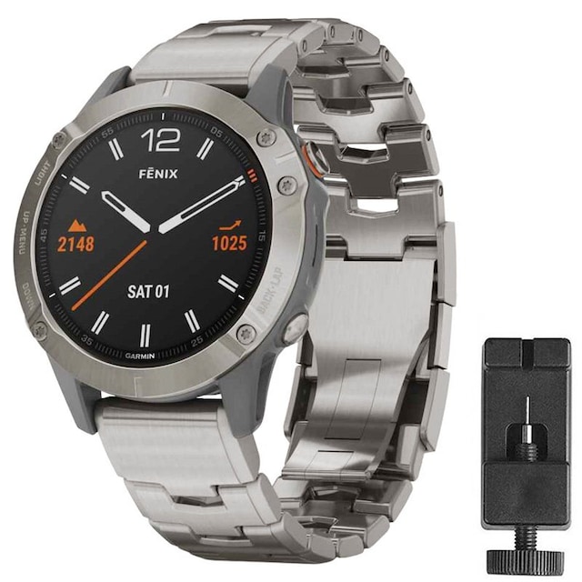 Armbånd titanium Garmin Fenix 6 Pro - Sølv