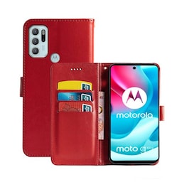 Wallet Cover 3-kort Motorola Moto G60S  - rød