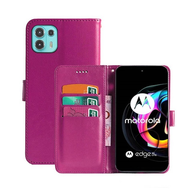 Wallet Cover 3-kort Motorola Edge 20 Lite  - lyserød