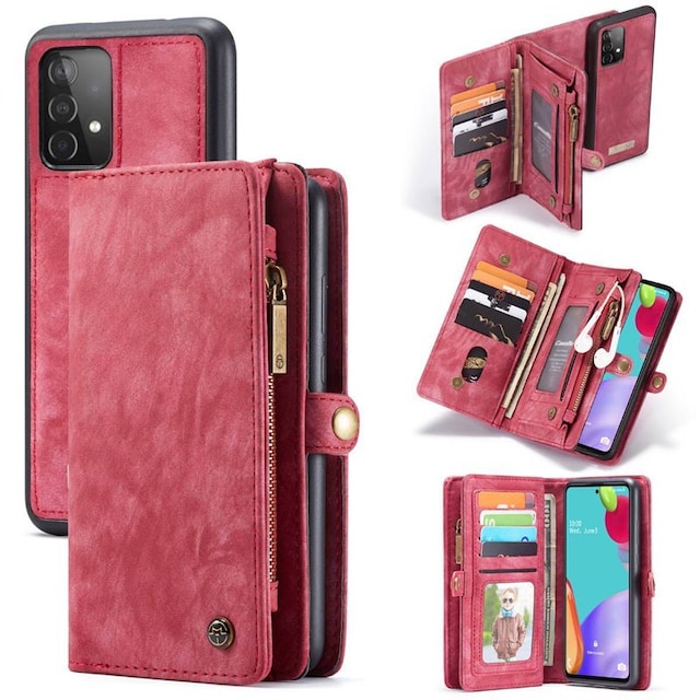 Multi-Wallet CaseMe 11-kort Samsung Galaxy A52s 5G  - rød