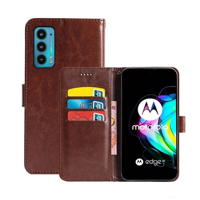 Wallet Cover 3-kort Motorola Edge 20  - brun