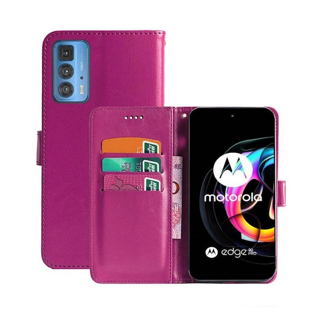 Wallet Cover 3-kort Motorola Edge 20 Pro  - lyserød