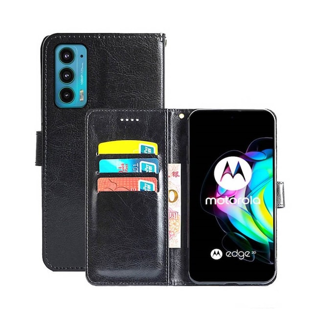 Wallet Cover 3-kort Motorola Edge 20  - sort