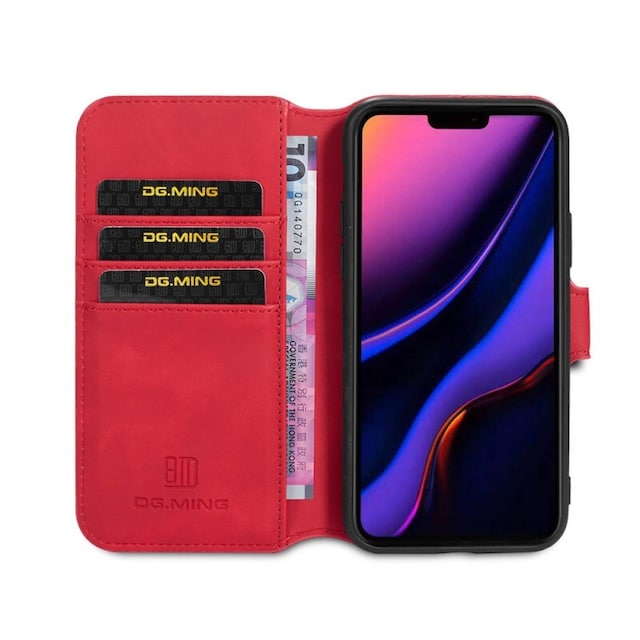 DG-Ming Wallet 3-kort Apple iPhone 13 Pro (6.1")  - rød