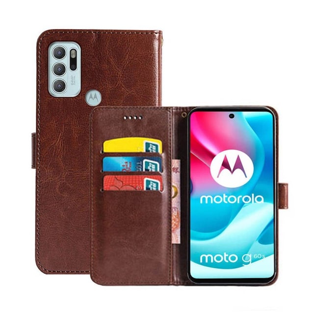 Wallet Cover 3-kort Motorola Moto G60S  - brun