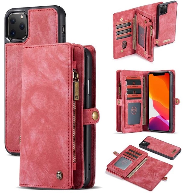 Multi Wallet CaseMe 11-kort Apple iPhone 13 Pro Max  - rød