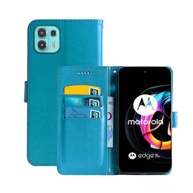 Wallet Cover 3-kort Motorola Edge 20 Lite  - Lyseblå