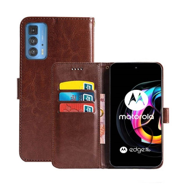 Wallet Cover 3-kort Motorola Edge 20 Pro  - brun