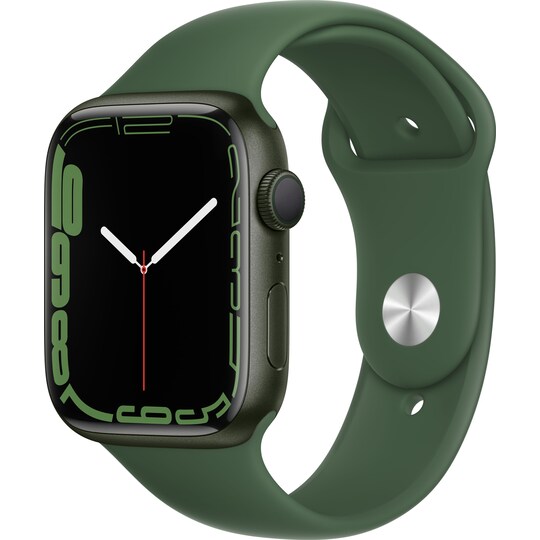 Apple Watch Series 7 45mm GPS (grøn alu. / kløvergrøn sportsrem) |  Elgiganten