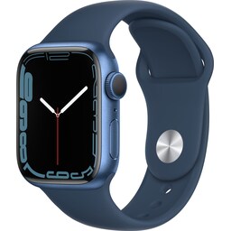 Apple Watch Series 7 41mm GPS (blå alu. / mørk dybhavsblå sportsrem)