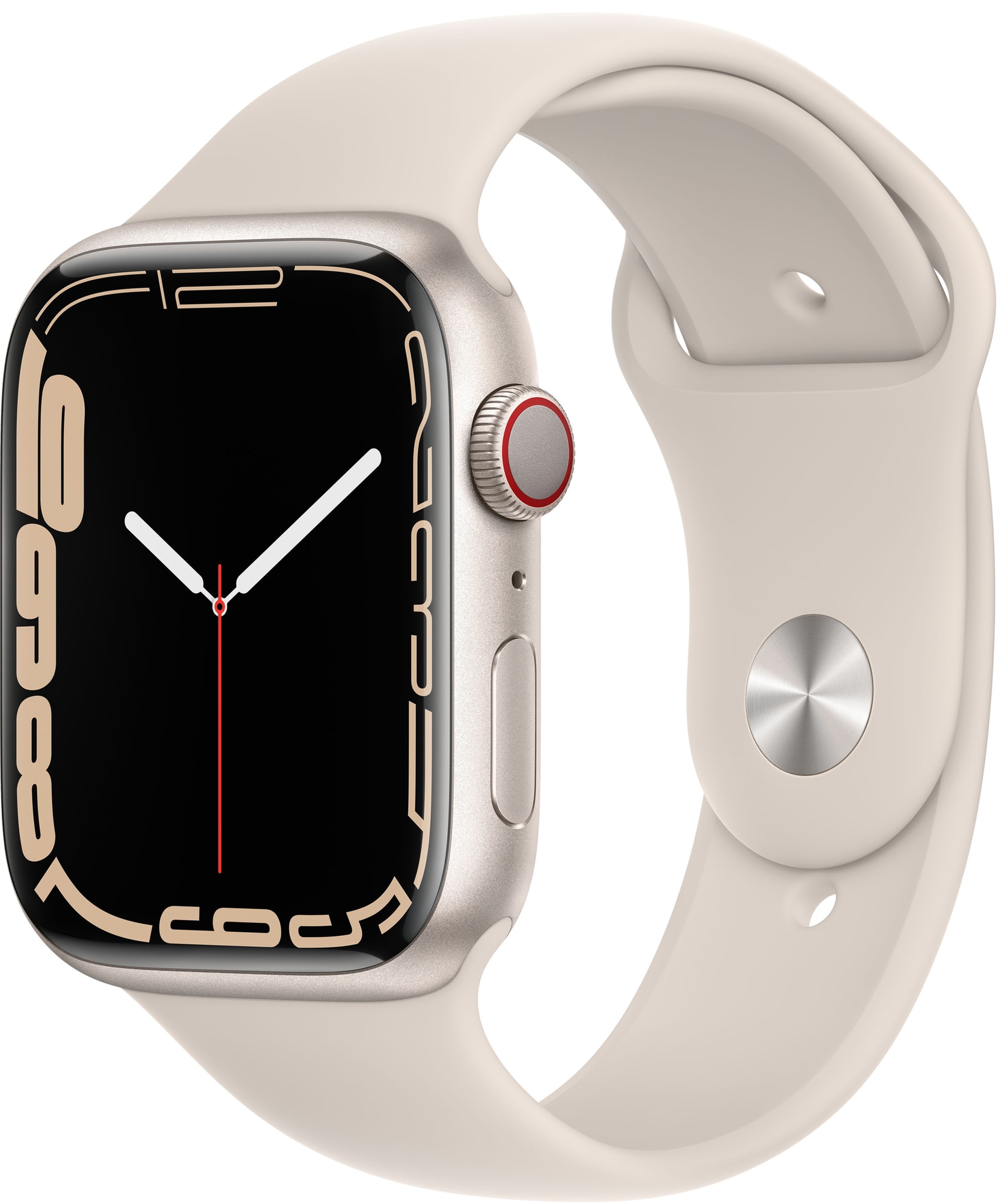 Apple Watch Series 7 45mm GPS+eSIM (stjerneskær alu/ stjerneskær sportsrem)  | Elgiganten