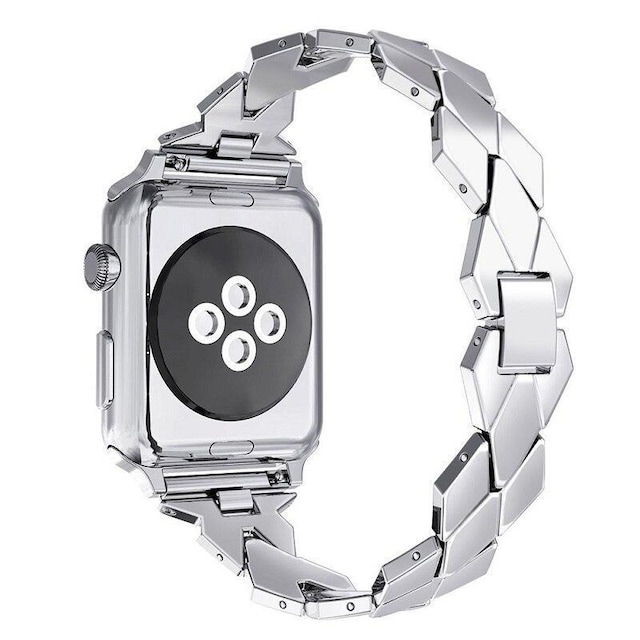 SKALO Metalarmbånd ""Braided"" Apple Watch 42/44/45/49mm - Sølv