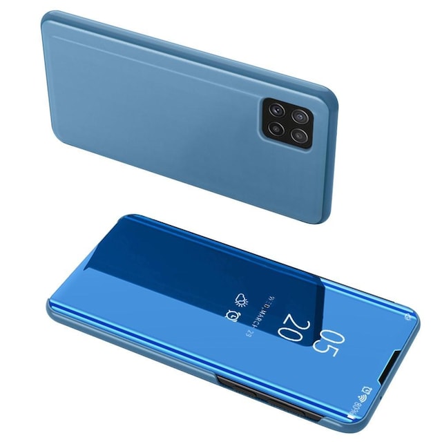 SKALO Samsung A22 5G Clear View Mirror Etui - Blå