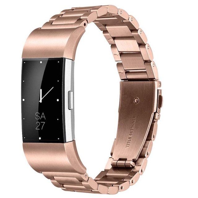 SKALO Link armbånd til Fitbit Charge 3/4 - Rosa guld