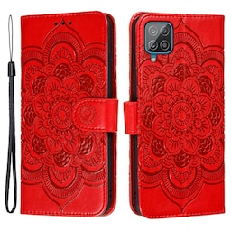 SKALO Samsung A22 4G Mandala Flip Cover - Rød