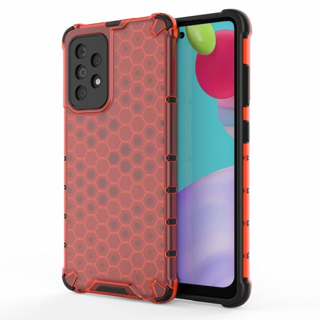 SKALO Samsung A52/A52s Stødsikker Honeycomb TPU Cover - Rød