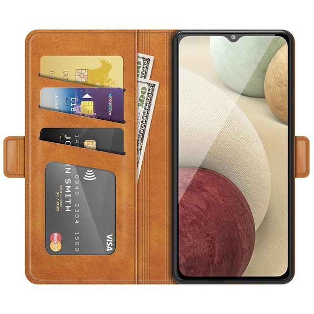 SKALO Samsung A22 5G Premium Wallet Flip Cover - Lys brun