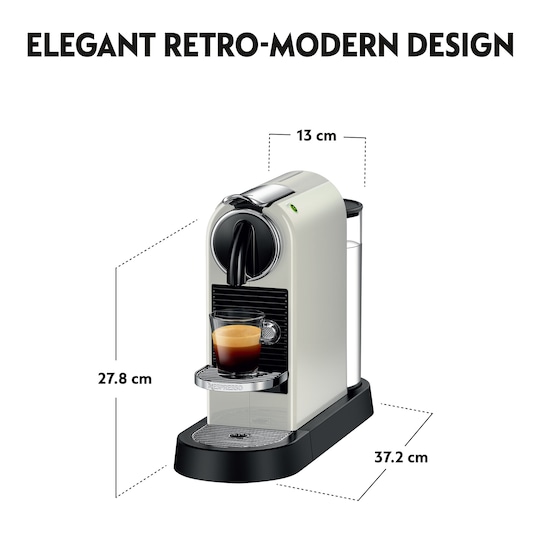 NESPRESSO® CitiZ kaffemaskine fra DeLonghi, Hvid | Elgiganten