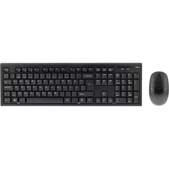 DELTACO trådløst tastatur og mus, USB, 10 m, nordisk, sort | Elgiganten