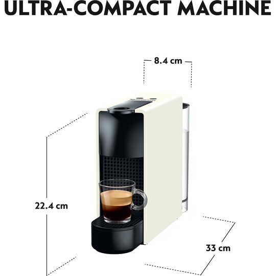 NESPRESSO® Essenza Mini-kaffemaskine fra Krups, Hvid | Elgiganten