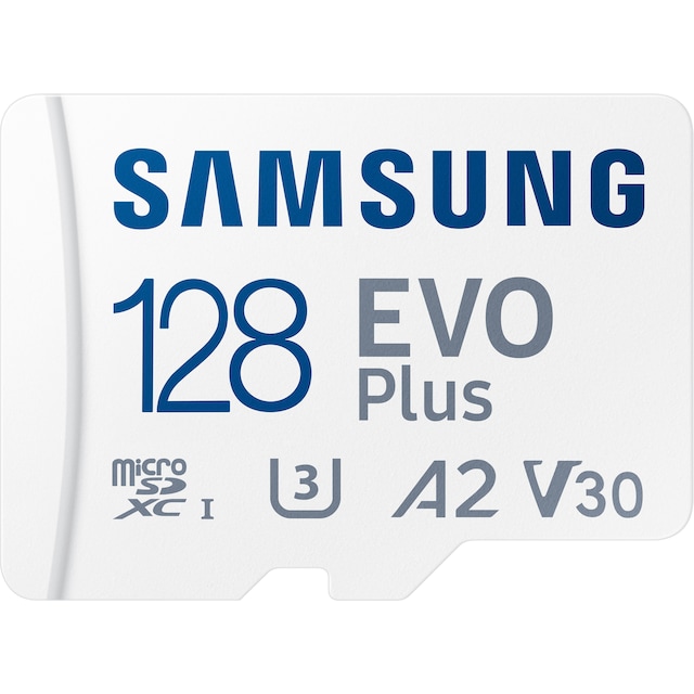 Samsung EVO Plus mikro SD hukommelseskort (128GB)