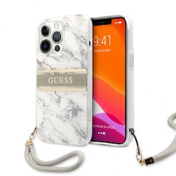 Guess iPhone 13 Pro Max Cover Marble Design Stripe Grå