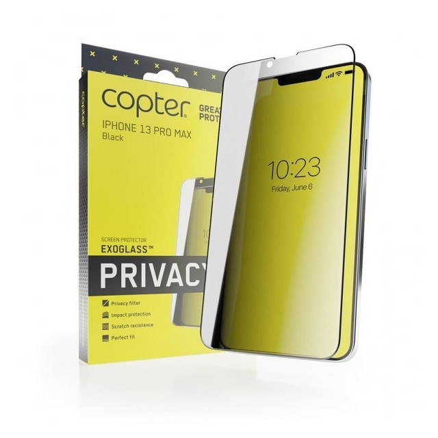 Copter iPhone 13 Pro Max Skærmbeskytter Exoglass Curved Privacy