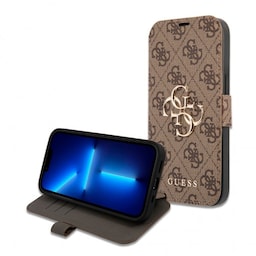 Guess iPhone 13 Pro Max Etui Metal Logo Brun