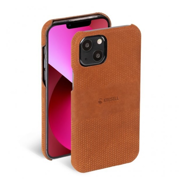 Krusell iPhone 13 Cover Leather Cover Cognac