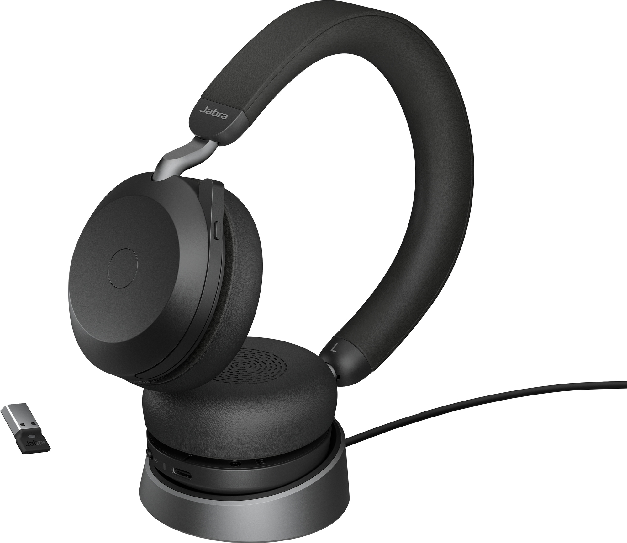 Jabra Evolve2 75 MS Stereo trådløse høretelefoner med stander | Elgiganten