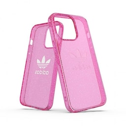 Adidas iPhone 13 Pro Cover Protective Clear Case Glitter Lyserød