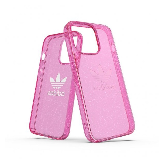 Adidas iPhone 13 Pro Cover Protective Clear Case Glitter Lyserød