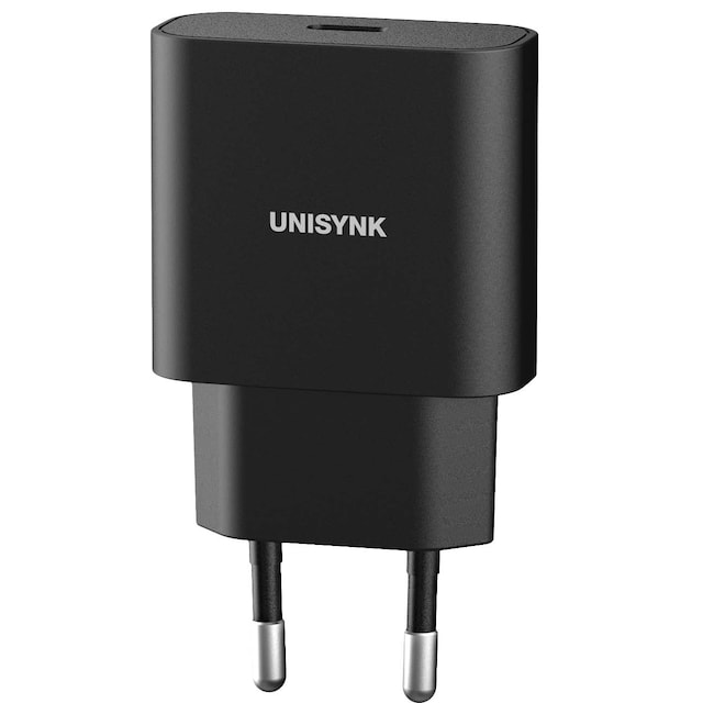 Unisynk 20W USB-C muroplader (sort)