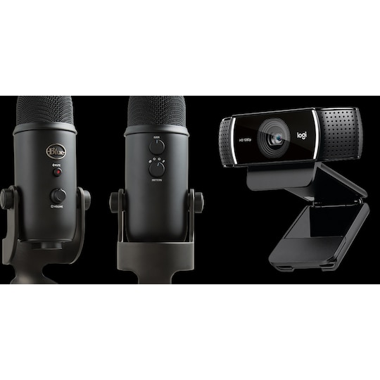 Logitech C922 Pro Webcam & Blue Yeti mic streaming bundle | Elgiganten