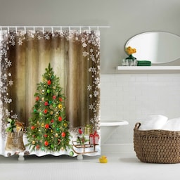 Badeværelsesbruseforhæng Shower Curtain Christmas  - Juletræ
