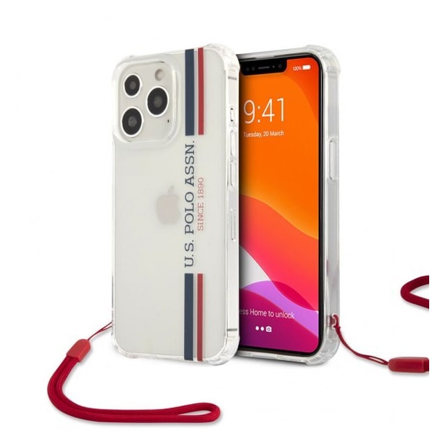 U.S. Polo iPhone 13 Pro Cover Nylon Cord Transparent