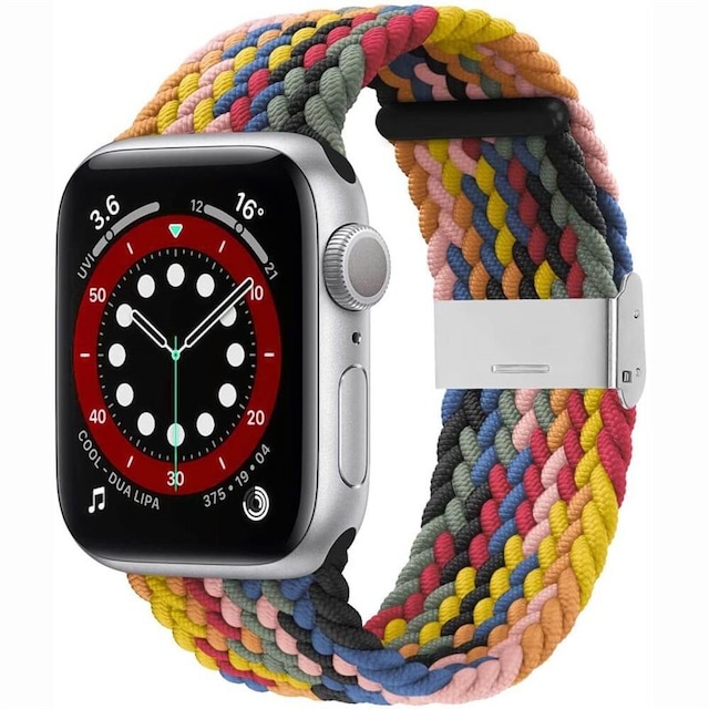 Flettet Elastik Armbånd Apple watch 6 (44mm) - light rainbow