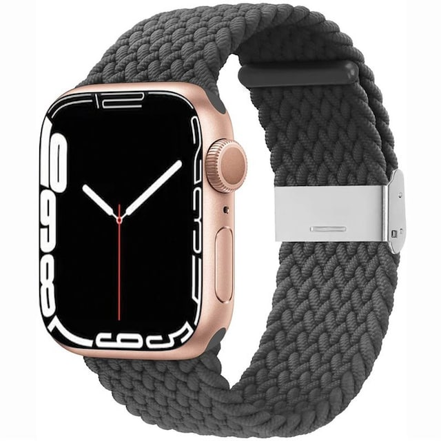 Flettet Elastik Armbånd Apple Watch 7 (45mm) - skygrey