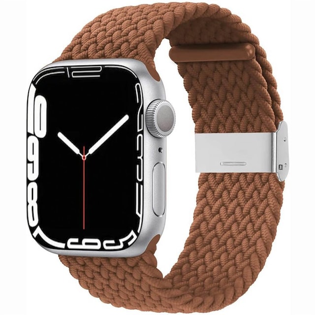 Flettet Elastik Armbånd Apple Watch 7 (41mm) - Brun