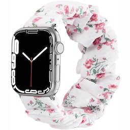 Scrunchie Elastic Armbånd Apple Watch 7 (45mm) - Flower