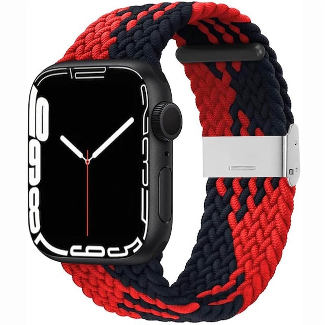 Flettet Elastik Armbånd Apple Watch 7 (41mm) - redblack