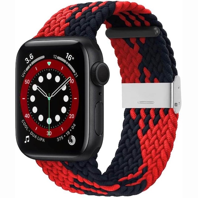 Flettet Elastik Armbånd Apple watch 6 (44mm) - redblack
