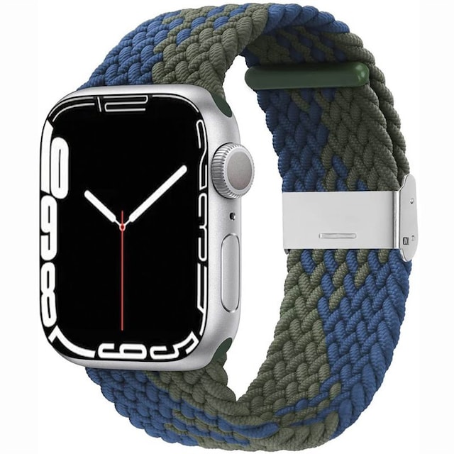 Flettet Elastik Armbånd Apple Watch 7 (41mm) - blågrøn