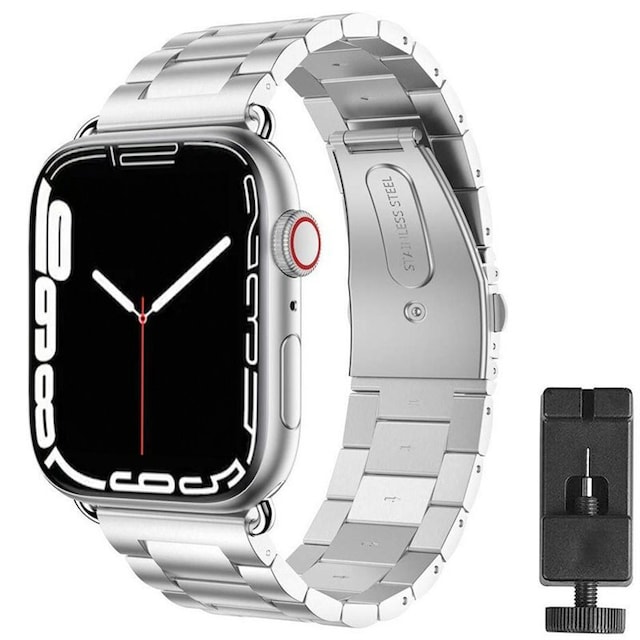 Armbånd Rustfrit stål Apple Watch 7 (41mm) - Sølv