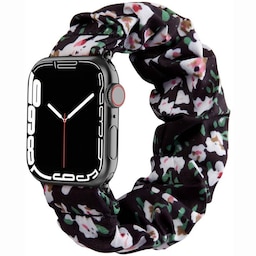 Scrunchie Elastic Armbånd Apple Watch 7 (45mm) - Classic flower