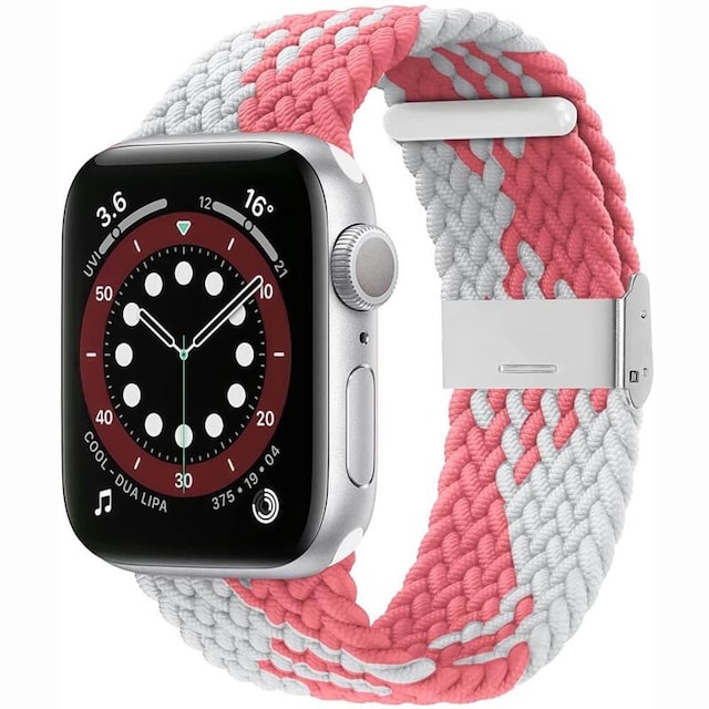 Flettet Elastik Armbånd Apple watch 6 (40mm) - pinkwhite