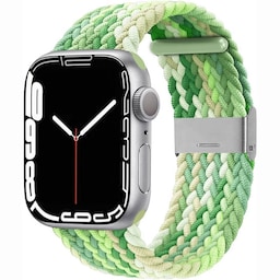 Flettet Elastik Armbånd Apple Watch 7 (45mm) - Gradientgreen