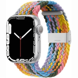 Flettet Elastik Armbånd Apple Watch 7 (45mm) - light rainbow