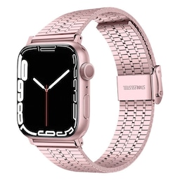 Mesh Armbånd rustfrit stål  Apple Watch 7  (45mm) - Lyserød